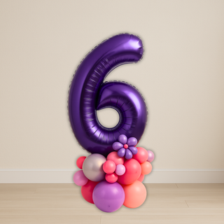 Purple Number Balloon Stacks | 1.5m to 2m – Party Floor Display