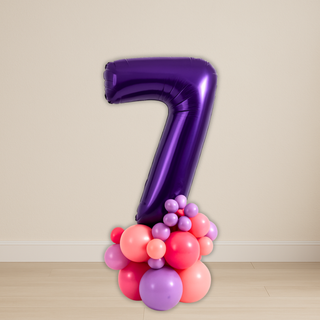 Purple Number Balloon Stacks | 1.5m to 2m – Party Floor Display