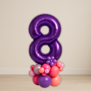 Purple Number Balloon Stacks | 1.5m to 2m – Party Floor Display