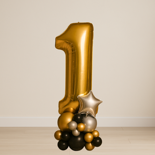 Gold Number Balloon Stacks | 1.5m to 2m – Party Display