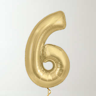 Silk Gold Foil Number Balloons (34” Helium-Filled) 6 The Party Hut | Balloons, Fancy Dress & Party Supplies Cheltenham