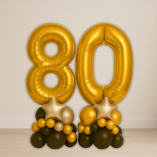 Gold Milestone Number Balloon Stacks | 1.5m to 2m – Party Display
