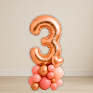 Rose Gold Number Balloon Stacks | 1.5m to 2m – Luxe Floor Display