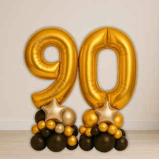 Gold Milestone Number Balloon Stacks | 1.5m to 2m – Party Display