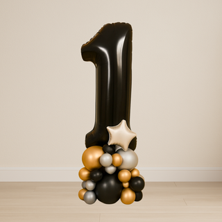 Black Number Balloon Stacks | 1.5m to 2m – Party Display