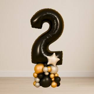 Black Number Balloon Stacks | 1.5m to 2m – Party Display