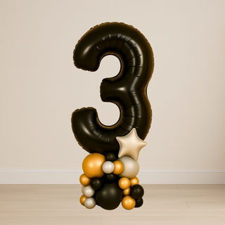 Black Number Balloon Stacks | 1.5m to 2m – Party Display