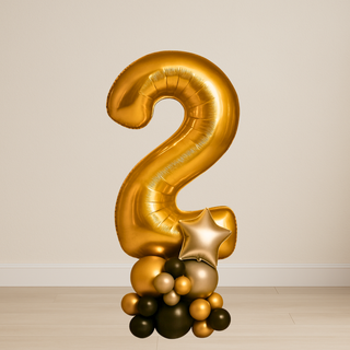 Gold Number Balloon Stacks | 1.5m to 2m – Party Display