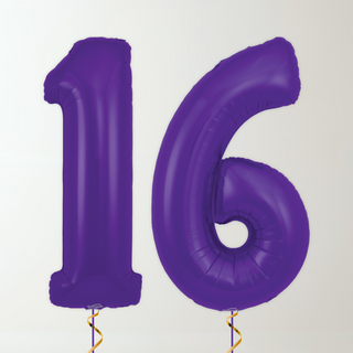 Purple Foil Number Balloons (34” Helium-Filled) 16 The Party Hut | Balloons, Fancy Dress & Party Supplies Cheltenham