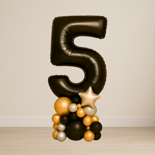 Black Number Balloon Stacks | 1.5m to 2m – Party Display