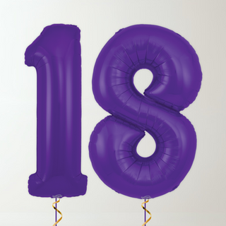 Purple Foil Number Balloons (34” Helium-Filled) 18 The Party Hut | Balloons, Fancy Dress & Party Supplies Cheltenham