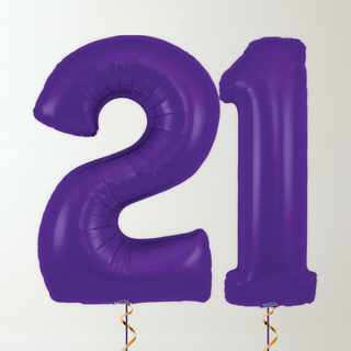 Purple Foil Number Balloons (34” Helium-Filled) 21 The Party Hut | Balloons, Fancy Dress & Party Supplies Cheltenham
