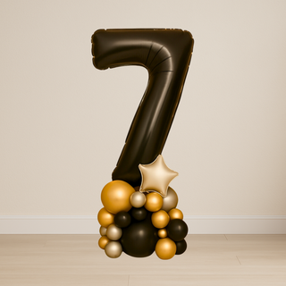 Black Number Balloon Stacks | 1.5m to 2m – Party Display