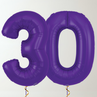 Purple Foil Number Balloons (34” Helium-Filled) 30 The Party Hut | Balloons, Fancy Dress & Party Supplies Cheltenham
