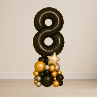 Black Number Balloon Stacks | 1.5m to 2m – Party Display