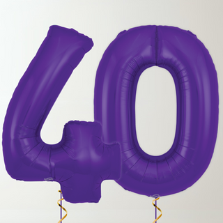 Purple Foil Number Balloons (34” Helium-Filled) 40 The Party Hut | Balloons, Fancy Dress & Party Supplies Cheltenham