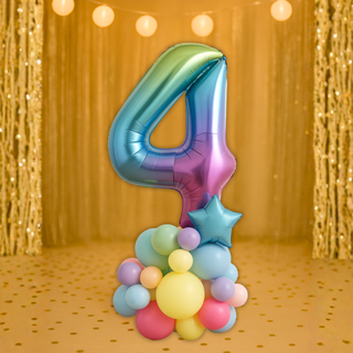 Rainbow Number Balloon Stack | 1.5m to 2m | 0 to 9