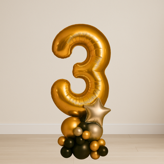 Gold Number Balloon Stacks | 1.5m to 2m – Party Display