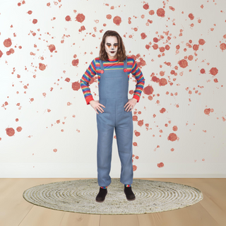 Adults Chucky-Inspired Denim Demon Costume – Shirt & Dungarees STD (94-106cm) The Party Hut | Balloons, Fancy Dress & Party Supplies Cheltenham