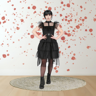 Adults Gothic Prom Dress – Wednesday Addams Style Large (16-18 UK) The Party Hut | Balloons, Fancy Dress & Party Supplies Cheltenham