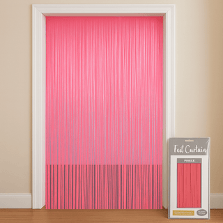 Pastel Pink Foil Door Curtain 0.90m x 2.40m party backdrop