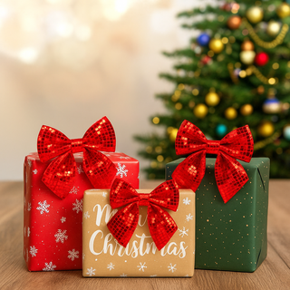 13cm Red Disco Bows – Pack of 3