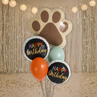 paw print balloon bouquet pet party display