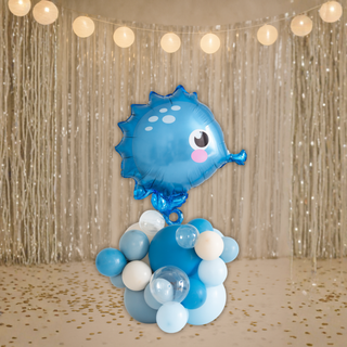 Seahorse Mini Balloon Stack blue seahorse display