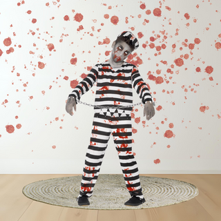Kids’ Zombie Convict Costume – Jailbird Horror Suit Teen (12+yrs) The Party Hut | Balloons, Fancy Dress & Party Supplies Cheltenham