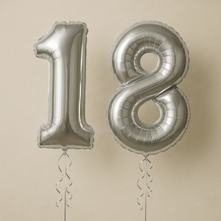 Silver Number Balloons | Foil, 34"
