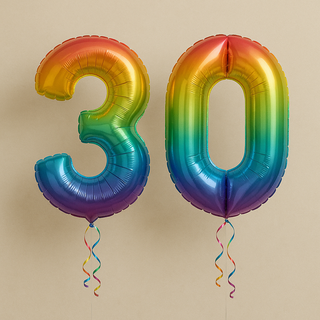Rainbow Number Balloons | Foil, 34"