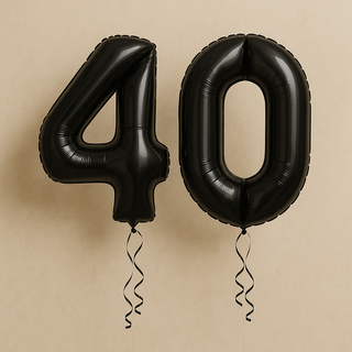Black Number Balloons | Foil, 34"