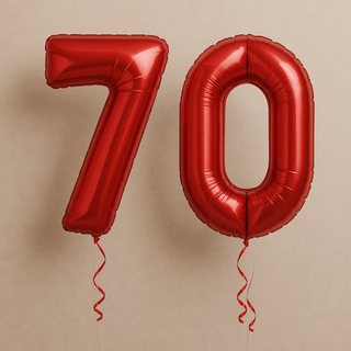 Red Number Balloons | Foil, 34"