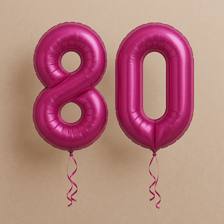 Magenta Pink Number Balloons | Foil, 34"