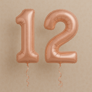 Rose Gold Number Balloons | Foil, 34"