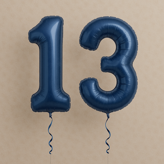 Navy Blue Number Balloons | Foil, 34"