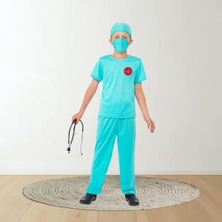 Kids Surgeon Costume – 5-Piece Doctor Set with Stethoscope Large (10-12yrs) The Party Hut | Balloons, Fancy Dress & Party Supplies Cheltenham