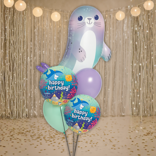 sea lion birthday balloon bouquet under the sea display