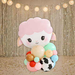 Cute Sheep Balloon Stack – Farmyard Theme Balloon Display