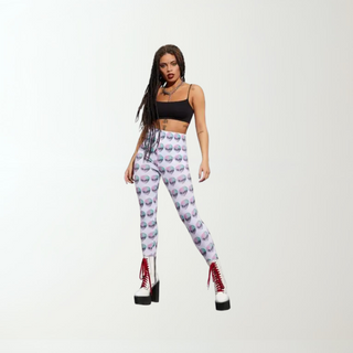 Alien Print High-Waisted Leggings – Festival & Halloween Style Medium (12-14 UK Female) The Party Hut | Balloons, Fancy Dress & Party Supplies Cheltenham