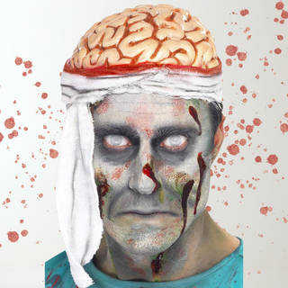 Zombie Brain Hat with Bloody Bandage – Halloween Headpiece The Party Hut | Balloons, Fancy Dress & Party Supplies Cheltenham