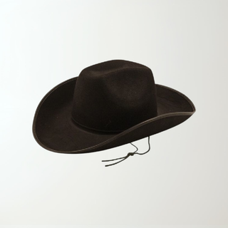 Adult Black Cowboy Hat with wide brim for wild west costumes
