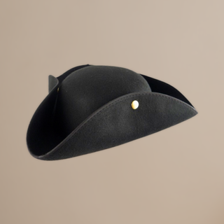 Classic Black Pirate Hat, perfect for fancy dress and themed parties. Lightweight accessory ideal for Halloween and pirate adventures.