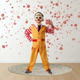 Kids’ Killer Clown Costume – Dapper Bloody Set with Mask XLarge (140cm-152cm) The Party Hut | Balloons, Fancy Dress & Party Supplies Cheltenham