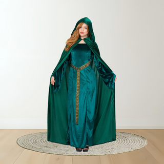 Adults Deluxe Green Cloak – Fantasy Hooded Robe Fancy Dress The Party Hut | Balloons, Fancy Dress & Party Supplies Cheltenham