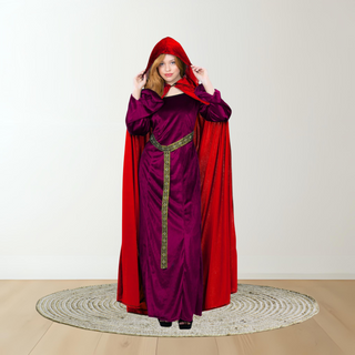 Adults Deluxe Red Cloak – Fantasy Hooded Robe Fancy Dress The Party Hut | Balloons, Fancy Dress & Party Supplies Cheltenham