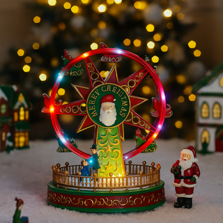 LED Christmas Village Fairground Decoration Light Up Ferris Wheel