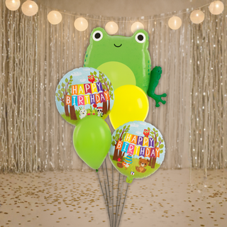 frog forest balloon bouquet woodland party display