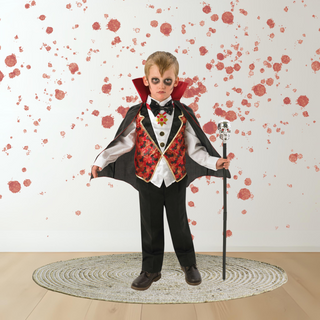 Kids’ Deluxe Vampire Costume – Red Vest & Cape Kit XLarge (9-10yrs) The Party Hut | Balloons, Fancy Dress & Party Supplies Cheltenham