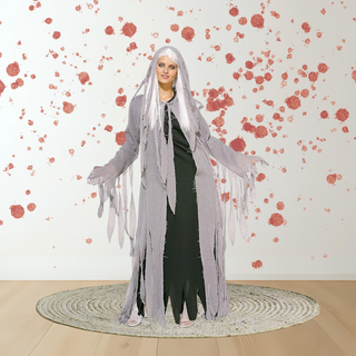 Midnight Spirit Adult Halloween Costume – Ghostly Grey One Size Fits Most - Adults The Party Hut | Balloons, Fancy Dress & Party Supplies Cheltenham